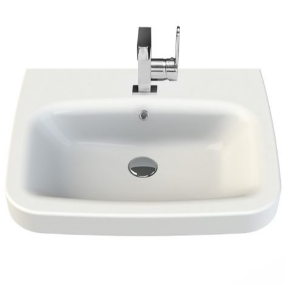 Lavoar dreptunghiular CeraStyle Noura, ceramica, alb, 60.5 x 48.5 x 12 cm