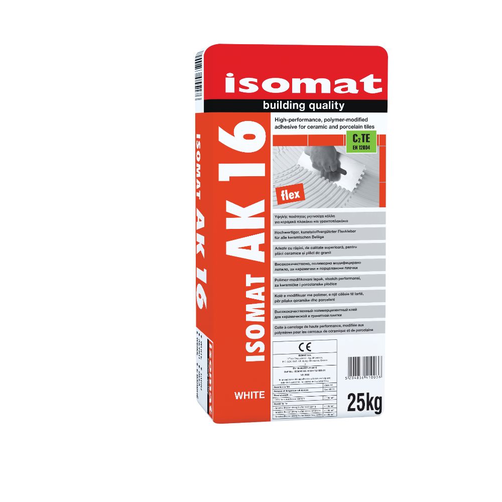Adeziv placi ceramice si piatra naturala ISOMAT AK-16, alb, 25 kg