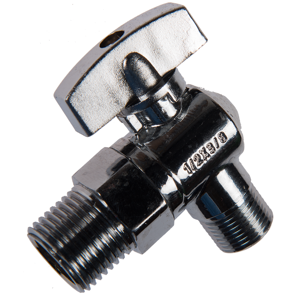 Robinet coltar cu ornament, alama, 1/2'' x 3/8''