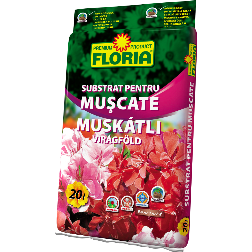 Substrat pentru muscate si plante de balcon Floria, 20 l