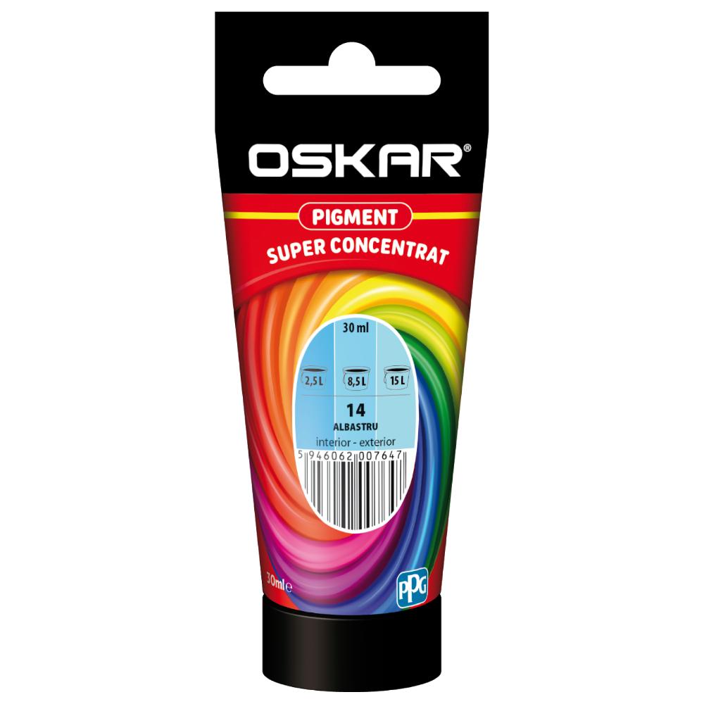 Pigment super concentrat Oskar, interior, pentru vopsea lavabila, albastru, 30 ml