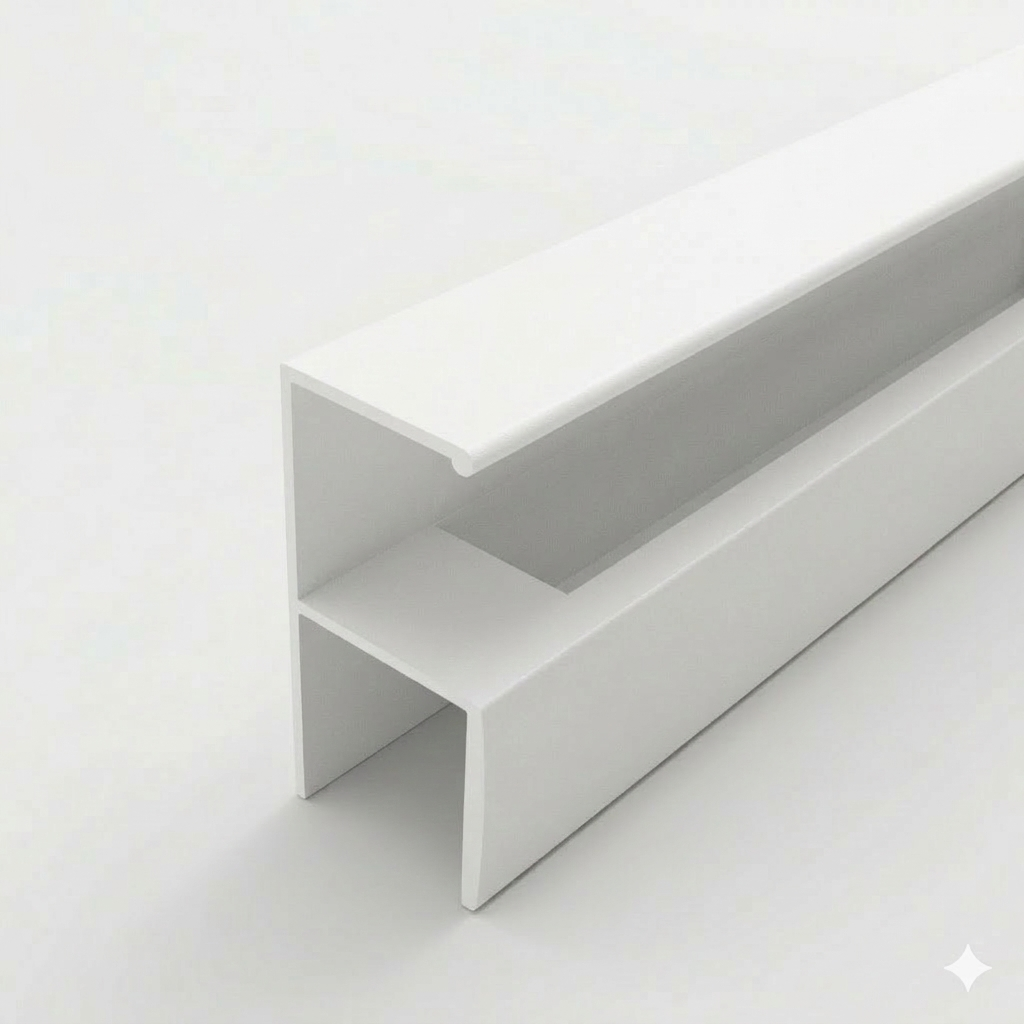 Profil aluminiu tip maner Y, alb, fara perie, 3 m