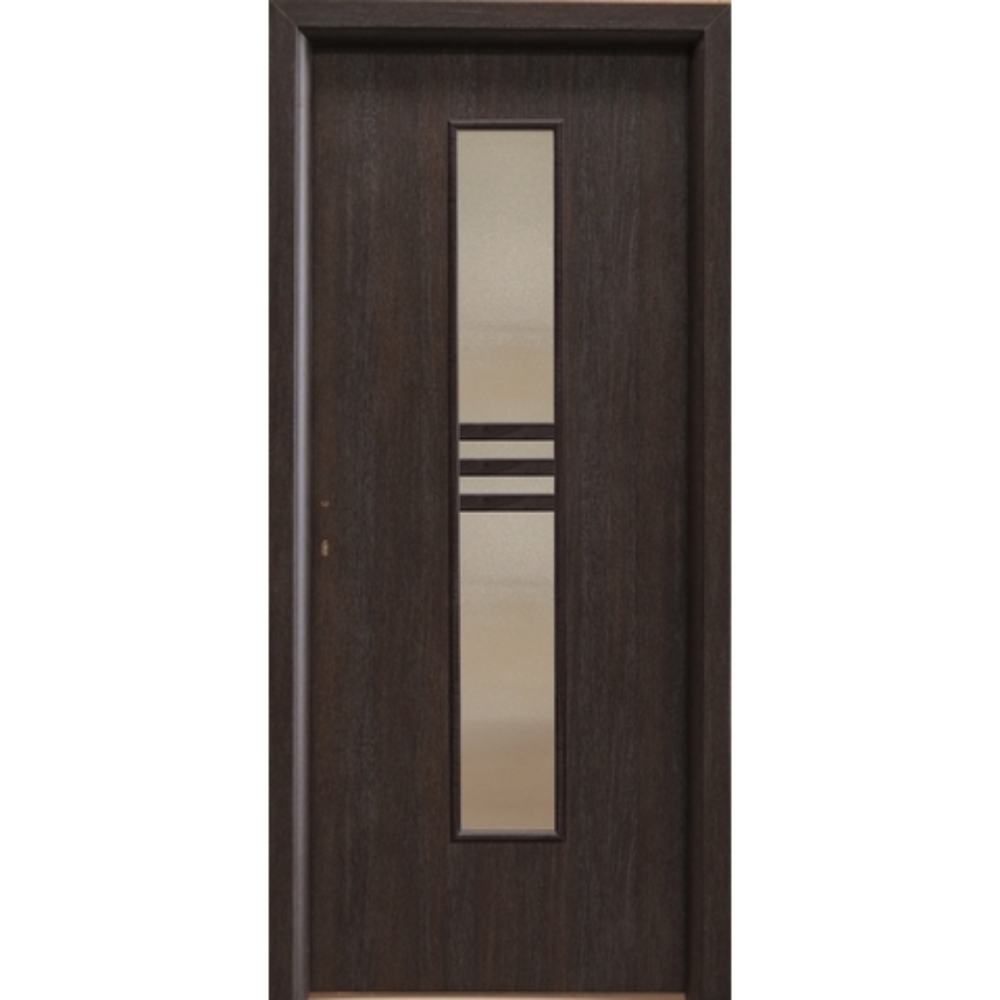 Usa interior cu geam, Wenghe gol D2 660, dreapta, 202 x 66 x 4 cm cu toc