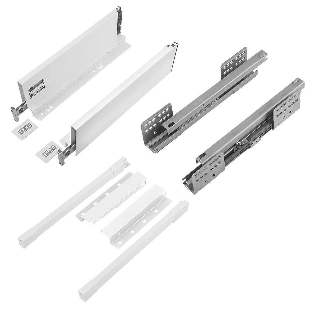 Sistem pentru sertar, Teko Slim, alb, 40 kg, 350 mm