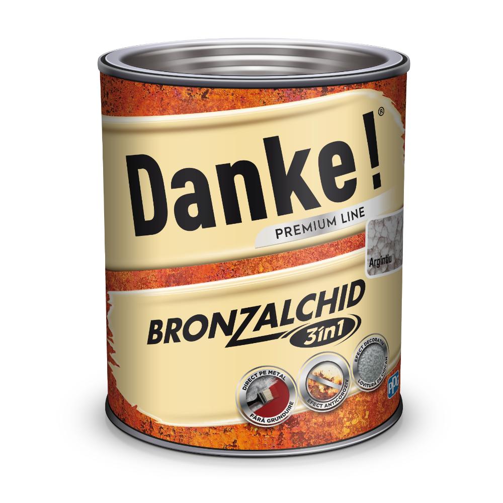 Email pentru metal Danke Bronzalchid 3in1, interior/exterior, pe baza de solvent, argintiu, lucios, 2.5 l