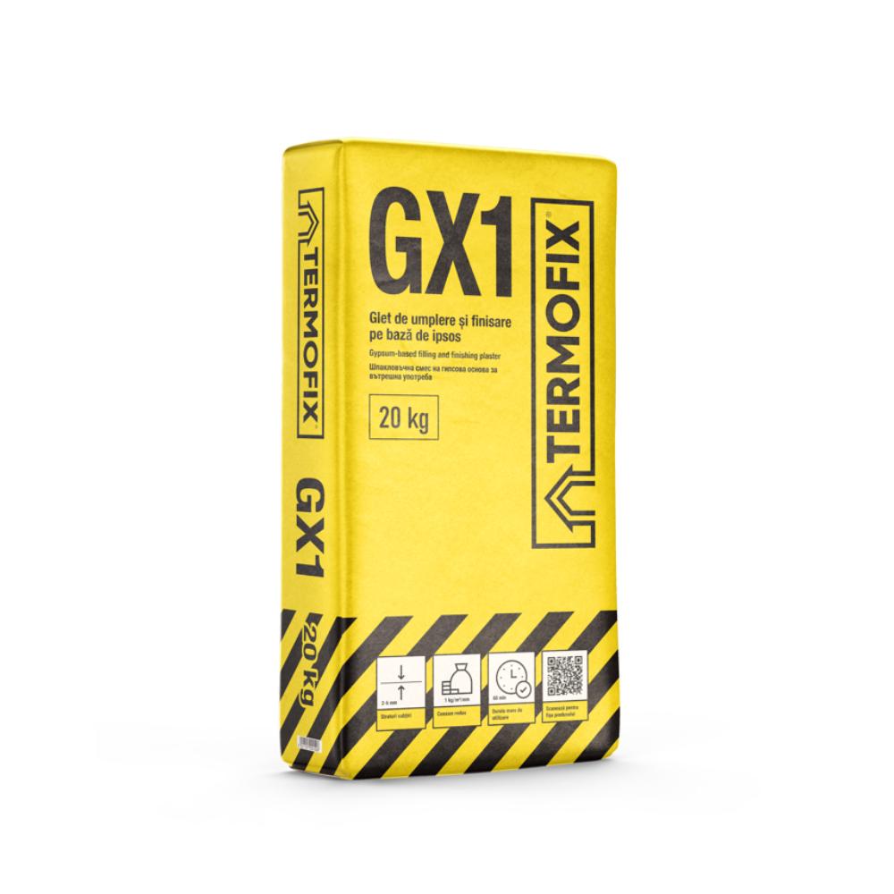 Glet de incarcare/finisare Termofix GX1, pe baza de ipsos, interior, 20 kg