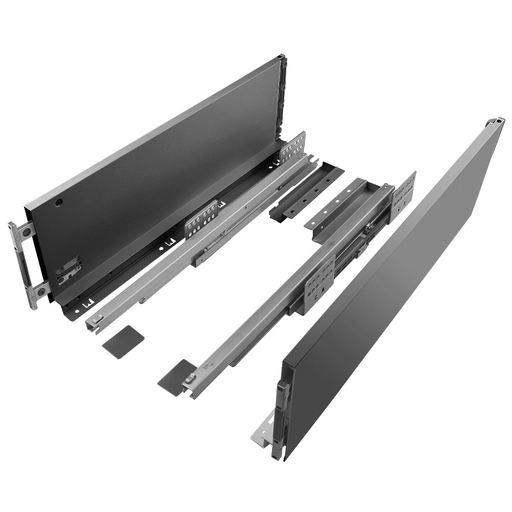 Set sertar soft close Teko Slim, H199, otel, antracit, 40 kg, 450 mm, 18 mm