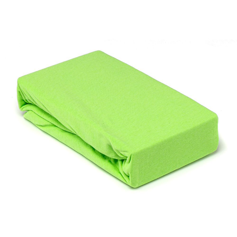 Husa saltea Jersey verde, cu elastic, bumbac 100%, 160 x 200 cm