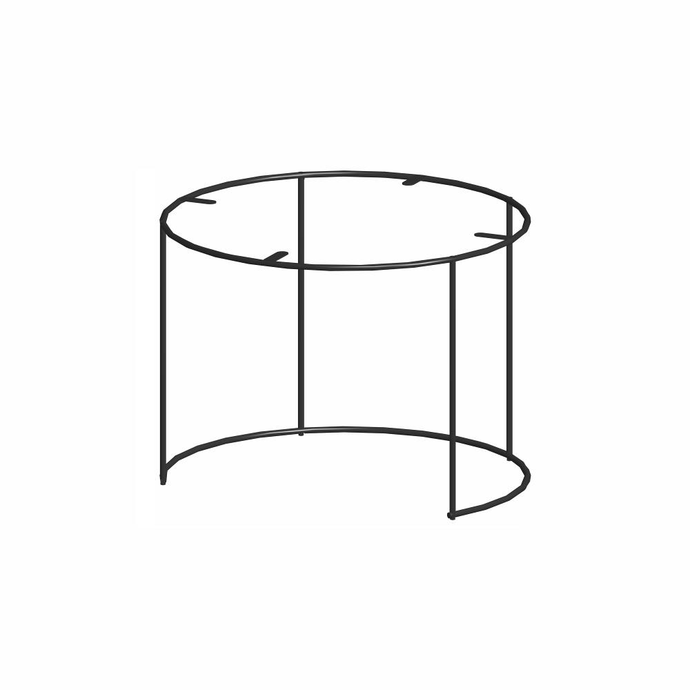 Cadru circular masa, otel, negru mat, 10 x 598 x 440 mm