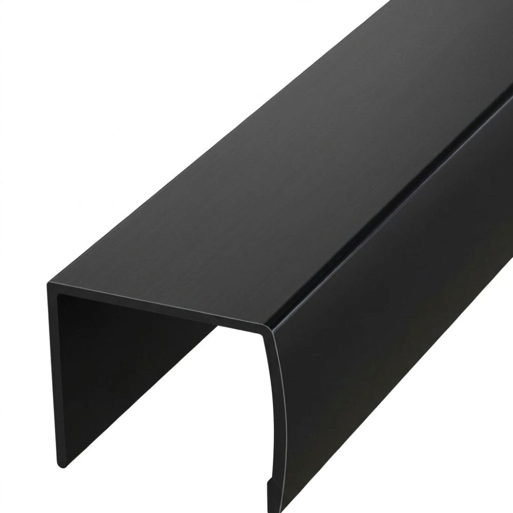 Profil din aluminiu tip U, negru, 3 m
