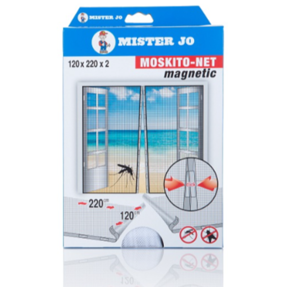 Plasa anti instecte magnetica, poliester, alb, 120 x 220 cm