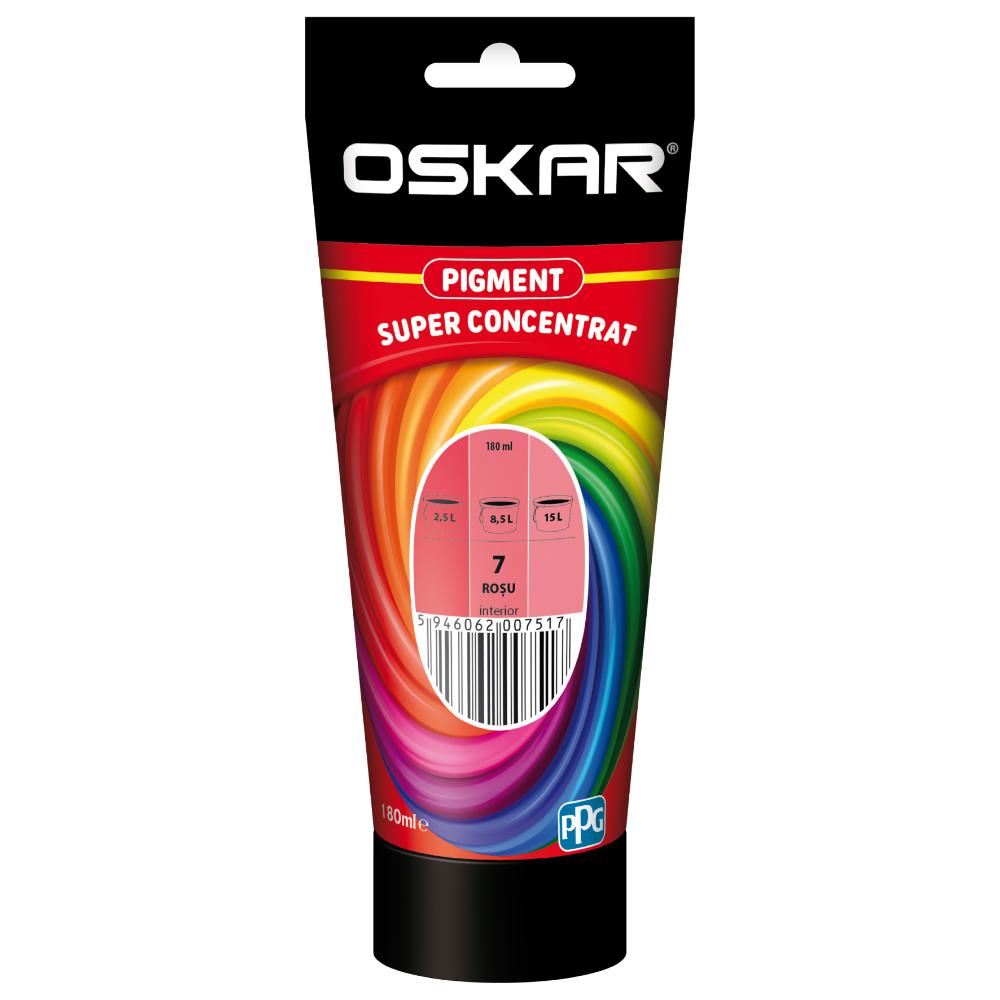 Pigment super concentrat Oskar, interior, pentru vopsea lavabila, rosu, 180 ml