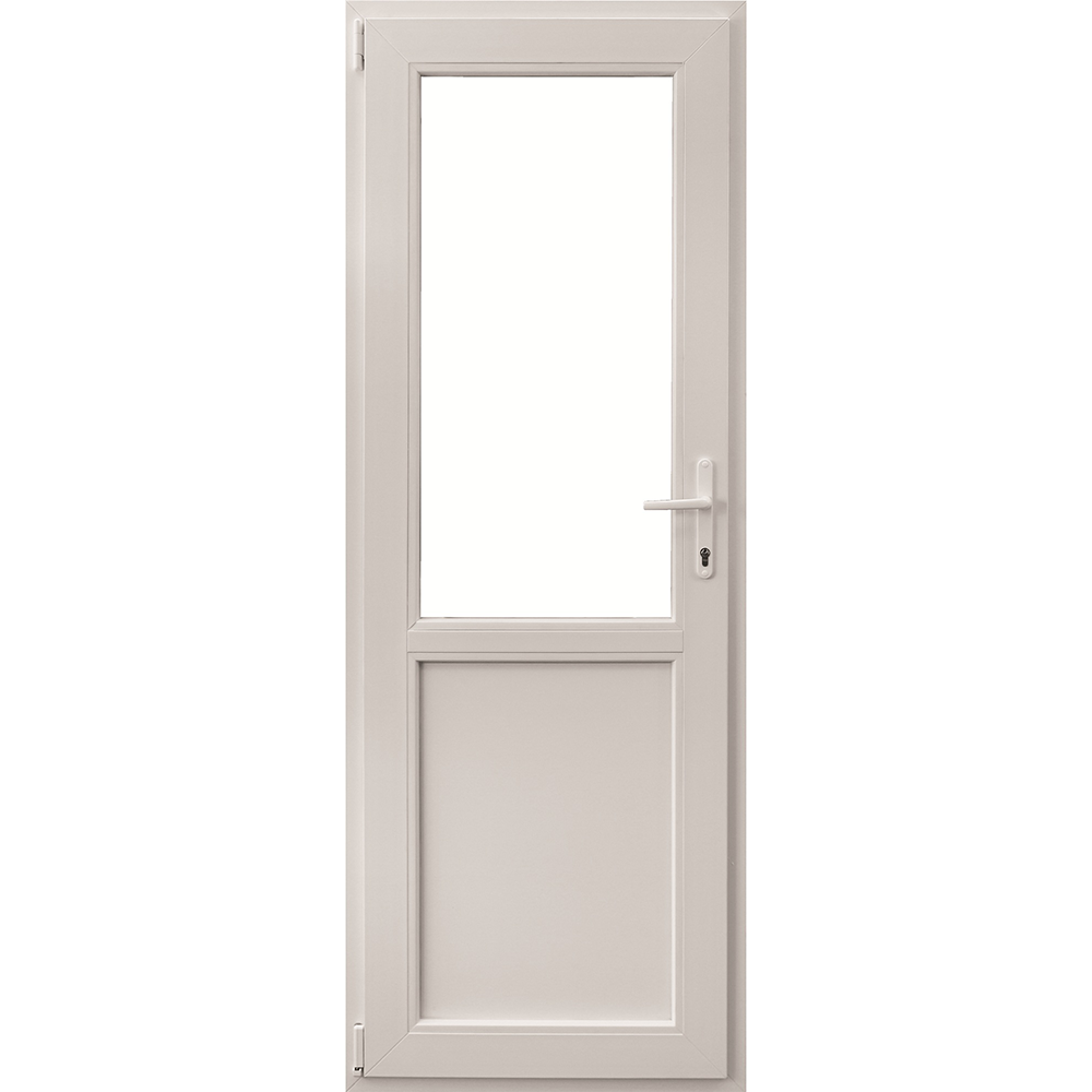 Usa PVC secundara, alb, 96 x 204 cm, stanga, geam 2/3