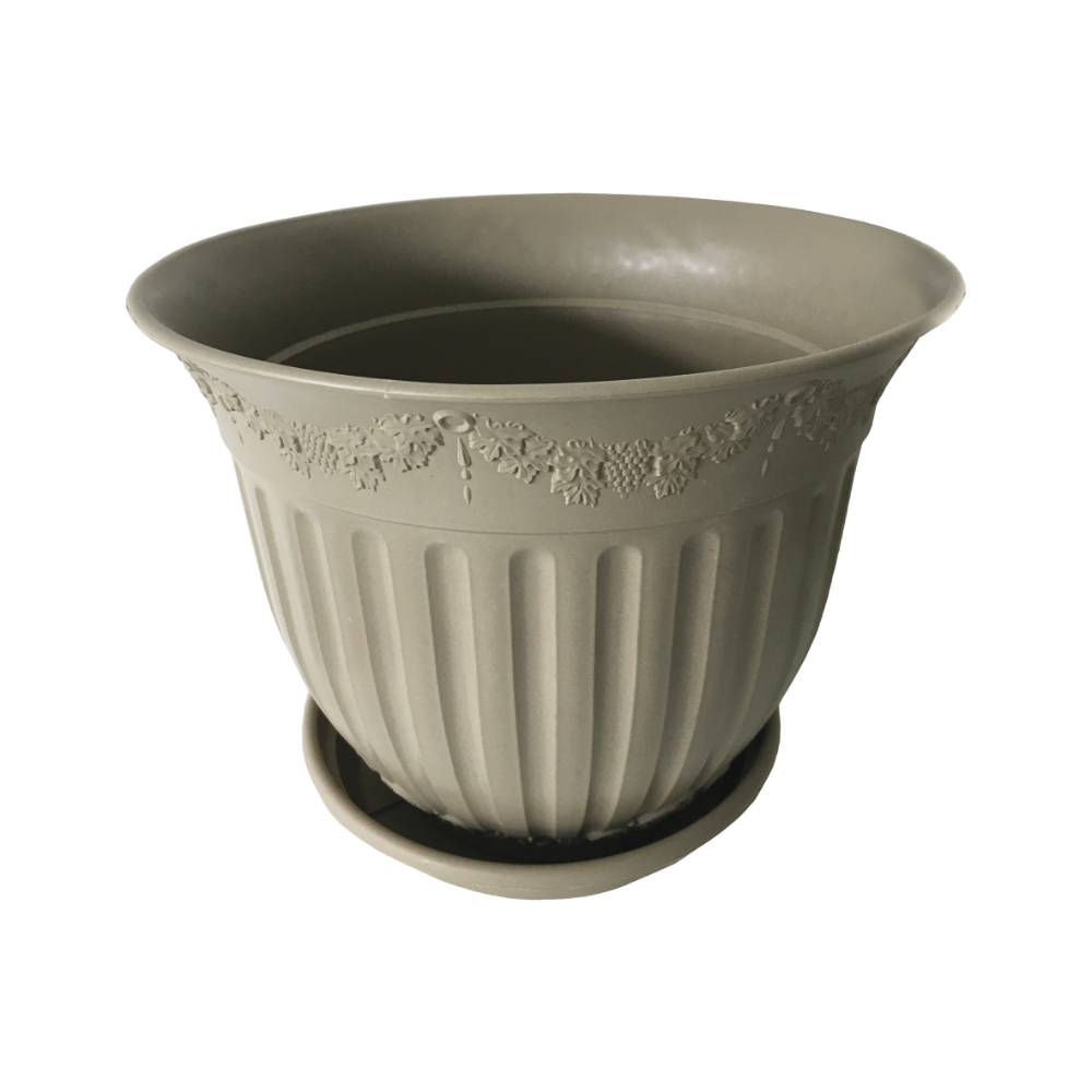 Ghiveci rotund cu suport Calla, polipropilena, nisip, 25 cm