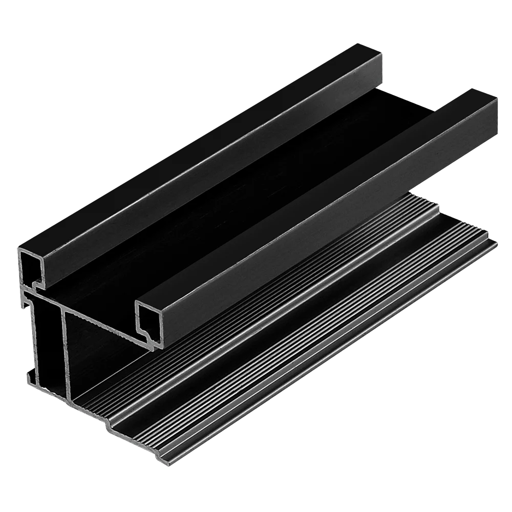 Profil maner Eta Wide, aluminiu, negru lucios, 31 x 29 x 2700 mm