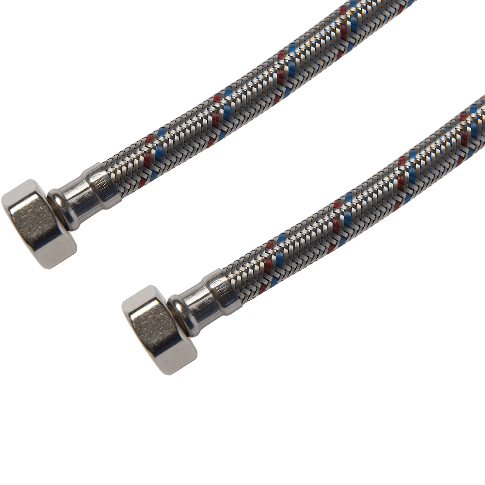 Racord flexibil cu capat lung Ferro WBS20, 1/2 inch x M10 x 1 inch, otel inoxidabil, 100 cm
