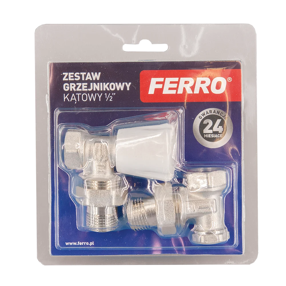 Set robinet radiator coltar Ferro ZGB02, 1/2 inch x 1/2 inch