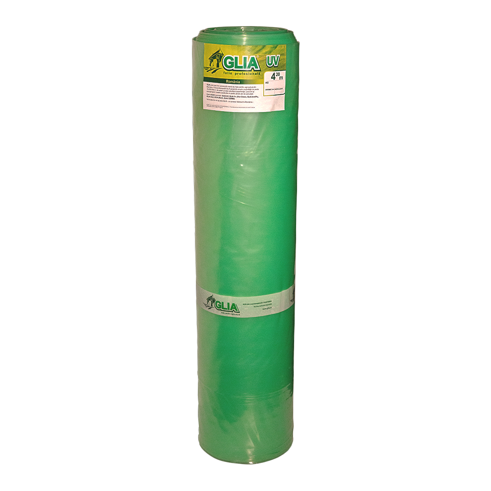 Folie pentru solar/sera Glia, polietilena, verde transparent, stabilizata UV, 0.15 mm, 4,2 x 90 m