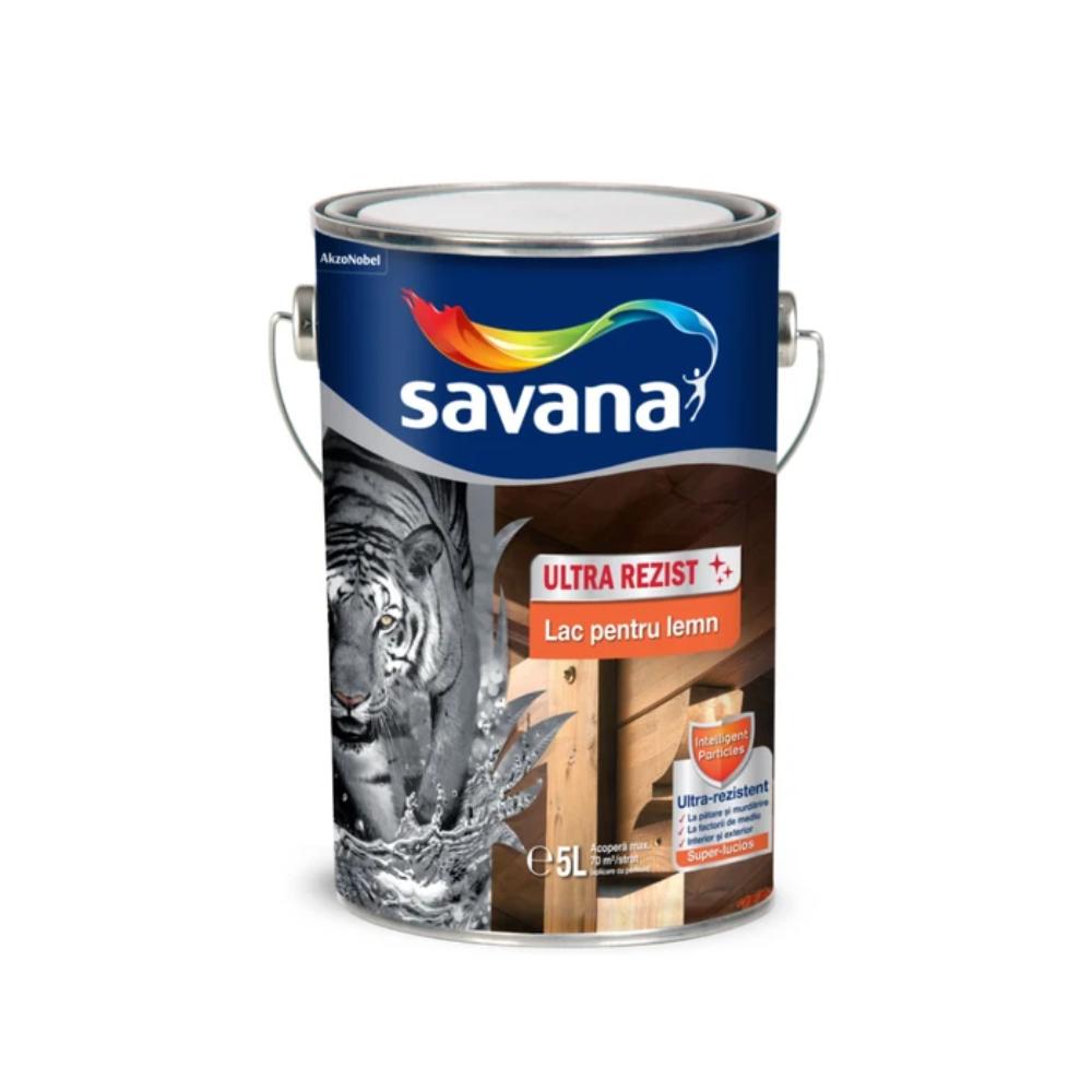 Lac pentru lemn Savana Ultra Rezist, wenge, interior/exterior, 5 l