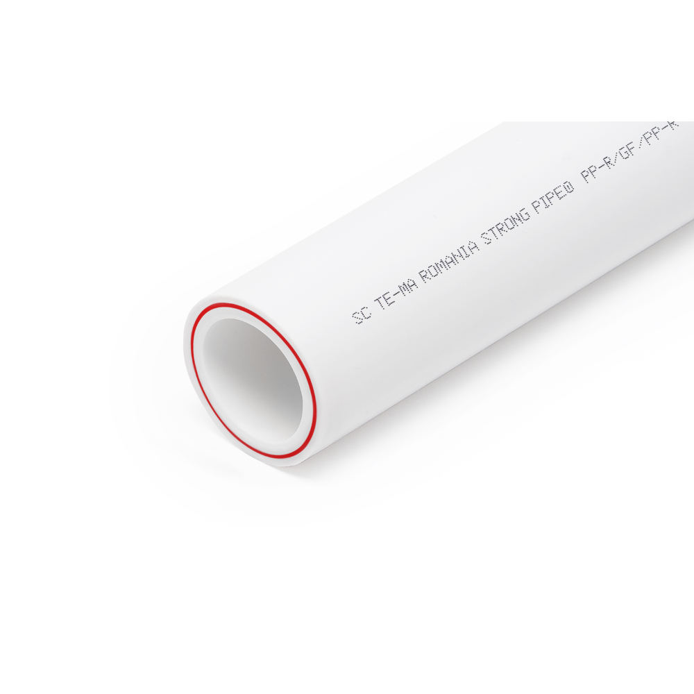 Teava PPR 40 mm Te-Ma, insertie fibra compozit, 20 bar, alb, 2 m