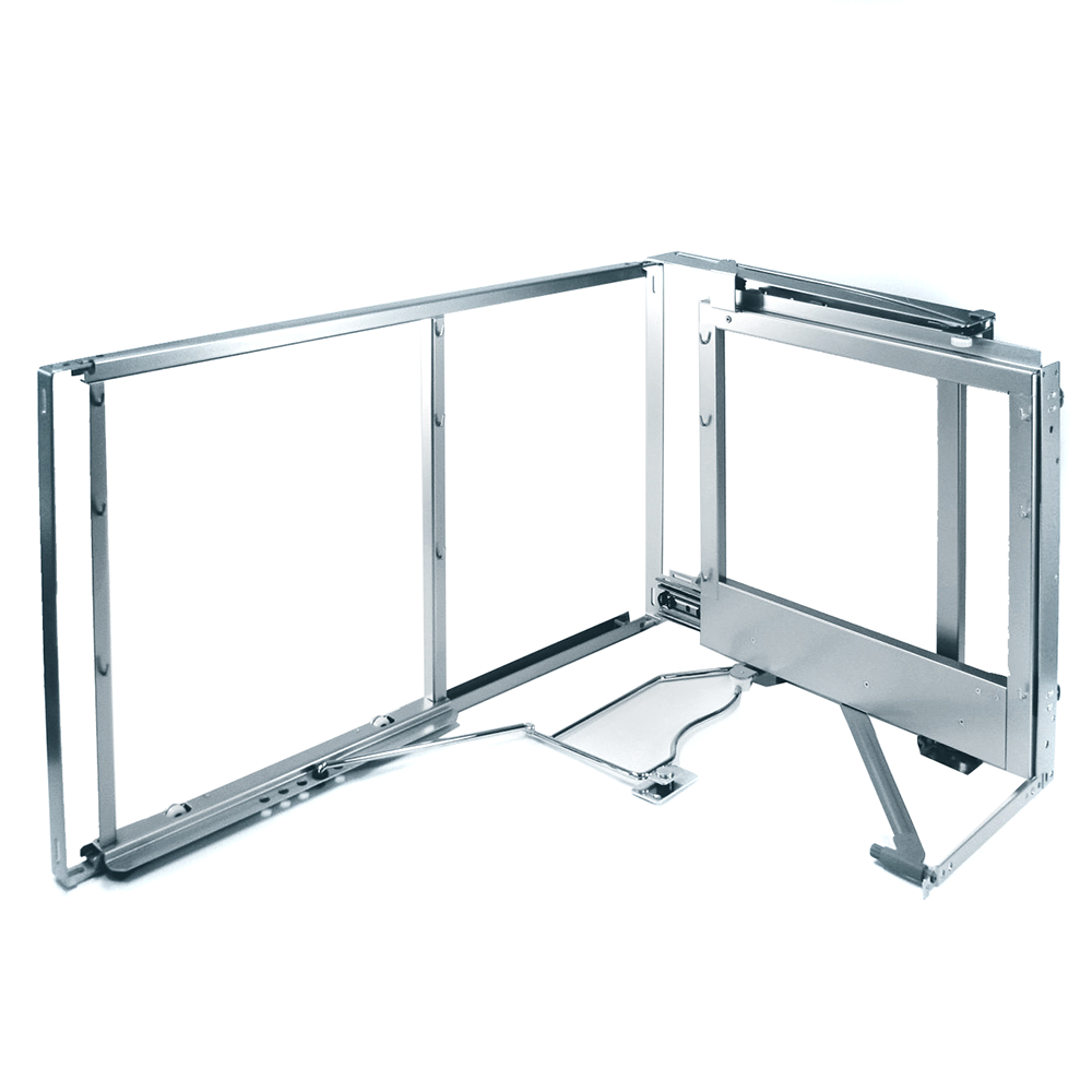 Piesa pentru extensie rotativa Magic Corner Kesseboehmer, pentru dulap de colt, cu amortizor, silver, deschidere stanga