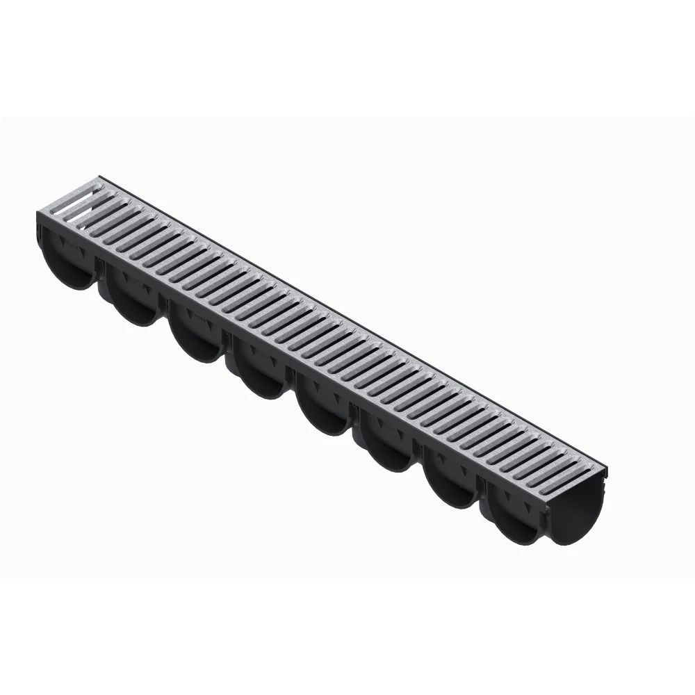 Rigola cu gratar Standart Park, clasa A15, polipropilena, 100 x 12.5 x 10 cm