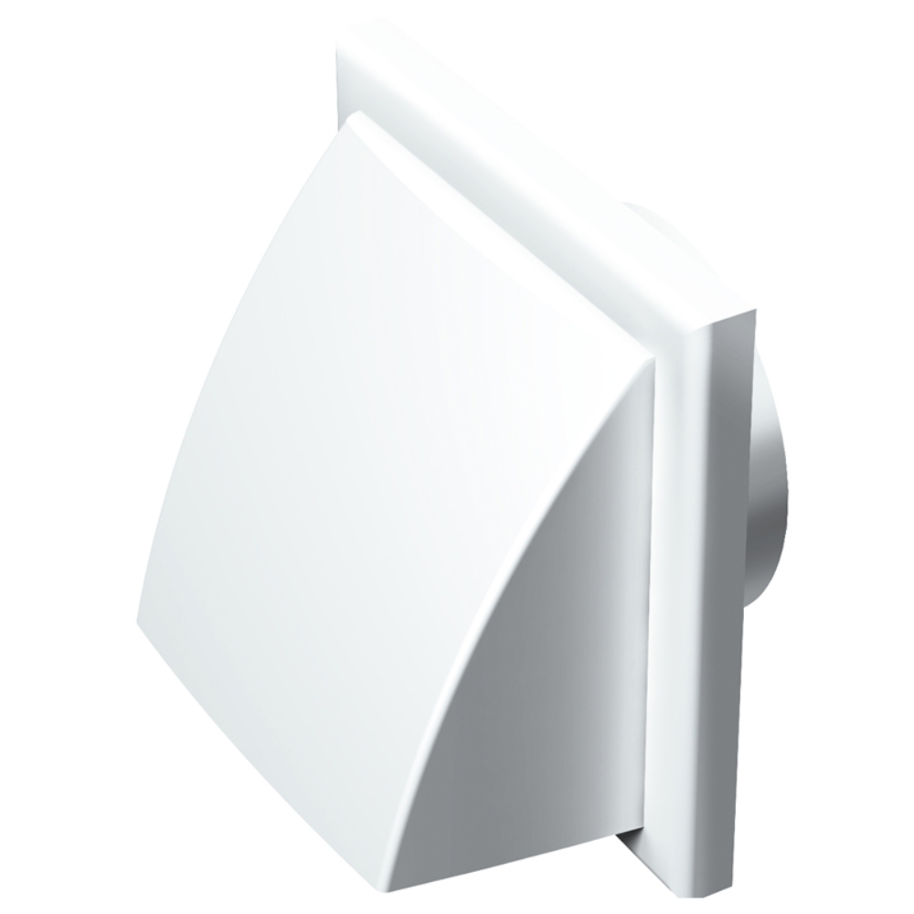 Grila exterioara cu aparatoare ploaie Vents, PVC, alb, DN 100 mm, 154 x 154 mm