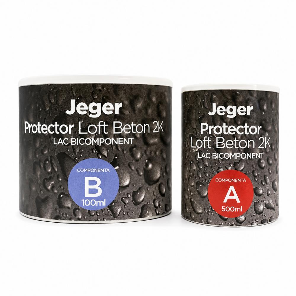 Lac protector hidrofob pentru vopsea decorativa Jeger Loft Beton, mat, incolor, 0,6 l