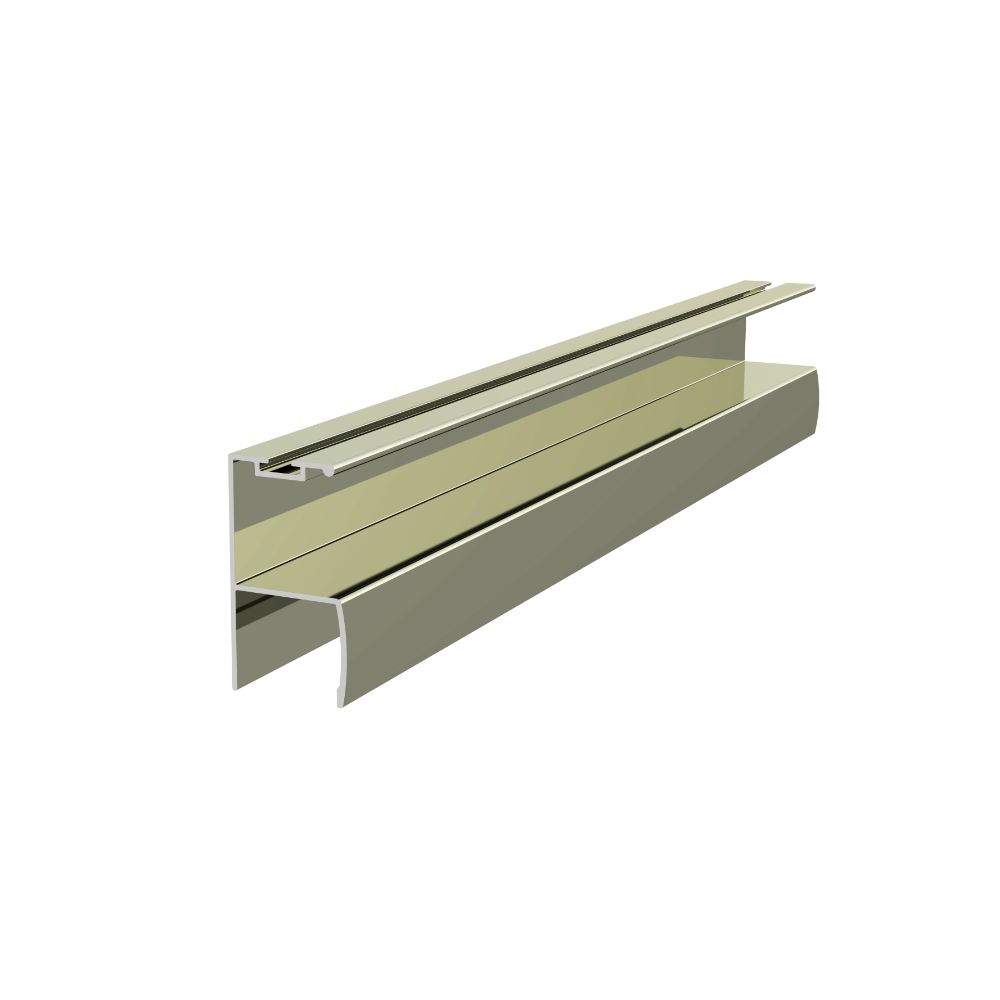 Profil miner Y ER6230 cu perie, pentru PAL de 18 mm, 2,5 m, inox