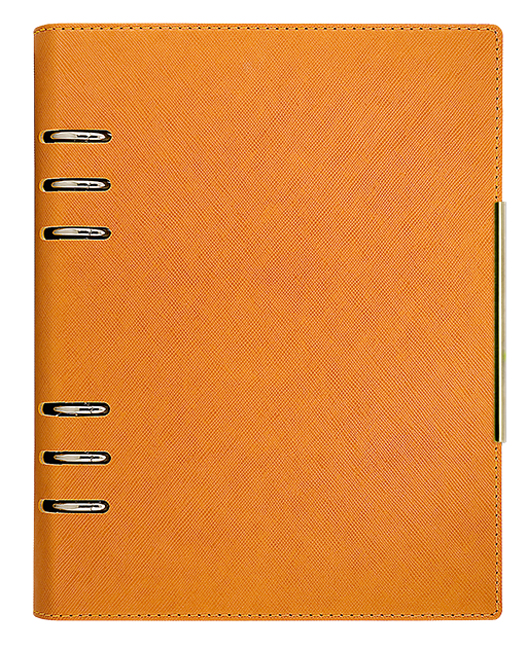 Agenda din piele Alicante A5 - Oranj, cu inele si mecanism