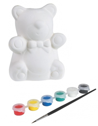 Pusculita ceramica - Ursulet, de colorat