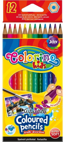 Creioane acuarele colorate - Set de 12 culori cu pensula
