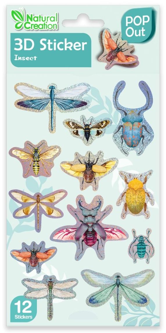 Stickere 3D Avenir - Insecte, 12 buc