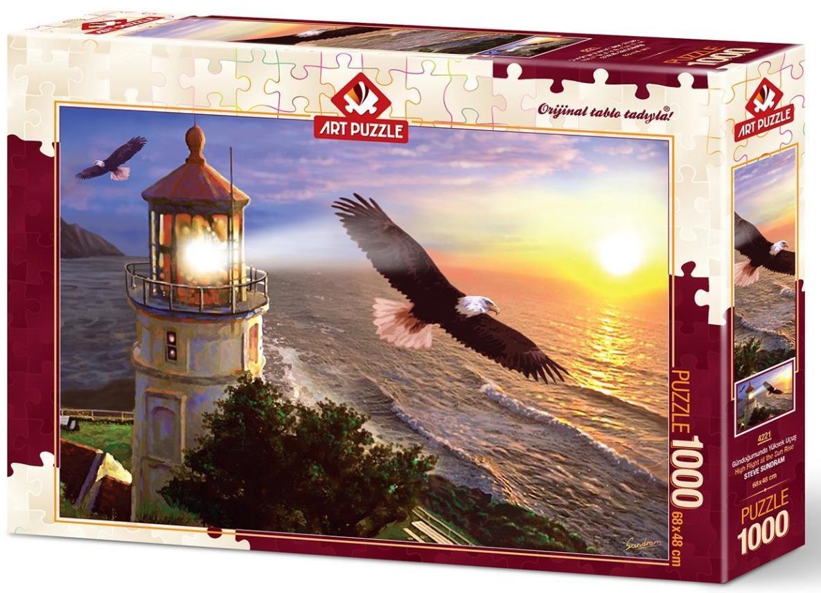 Puzzle Art Puzzle din 1000 de piese - Zbor inalt la rasaritul soarelui, Stive Sundram
