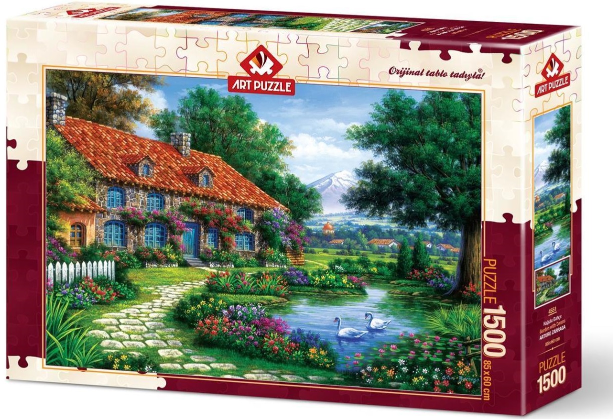 Puzzle Art Puzzle din 1500 de piese - Gradina cu lebede, Athuro Zaraga