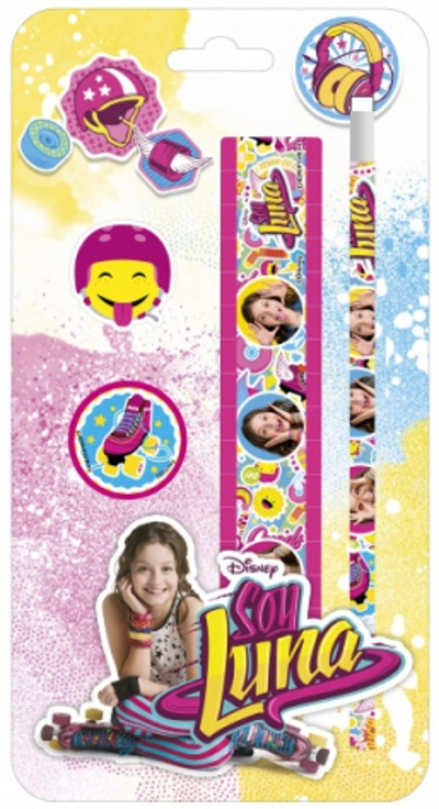 Set școlar Derform - Soy Luna, rigla, creion, radiera, ascutitoare