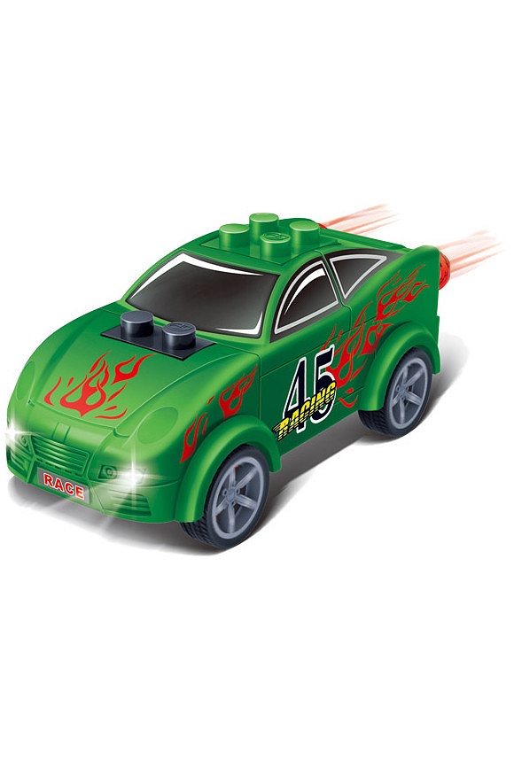 Constructor BanBao - Mini mașină cu frânare, 26 de piese, verde