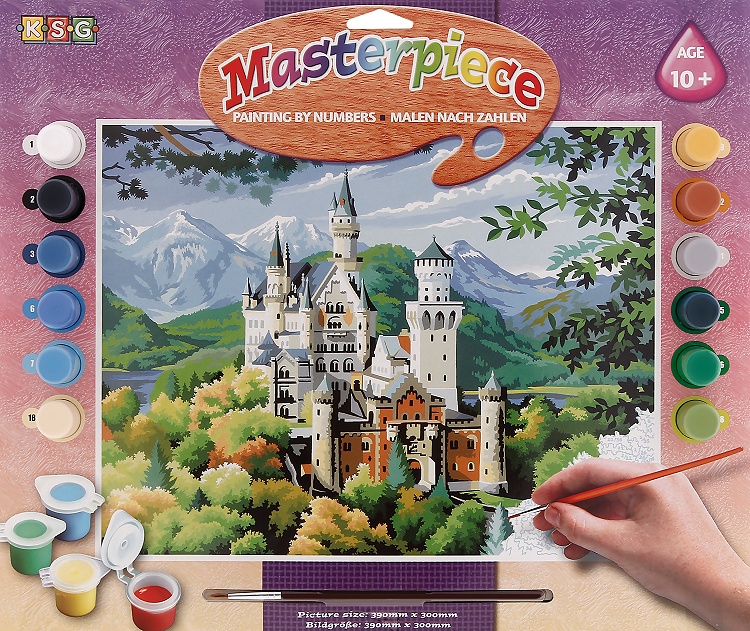 Set creativ de desen  KSG Crafts - Capodopera, Castelul Neuschwanstein
