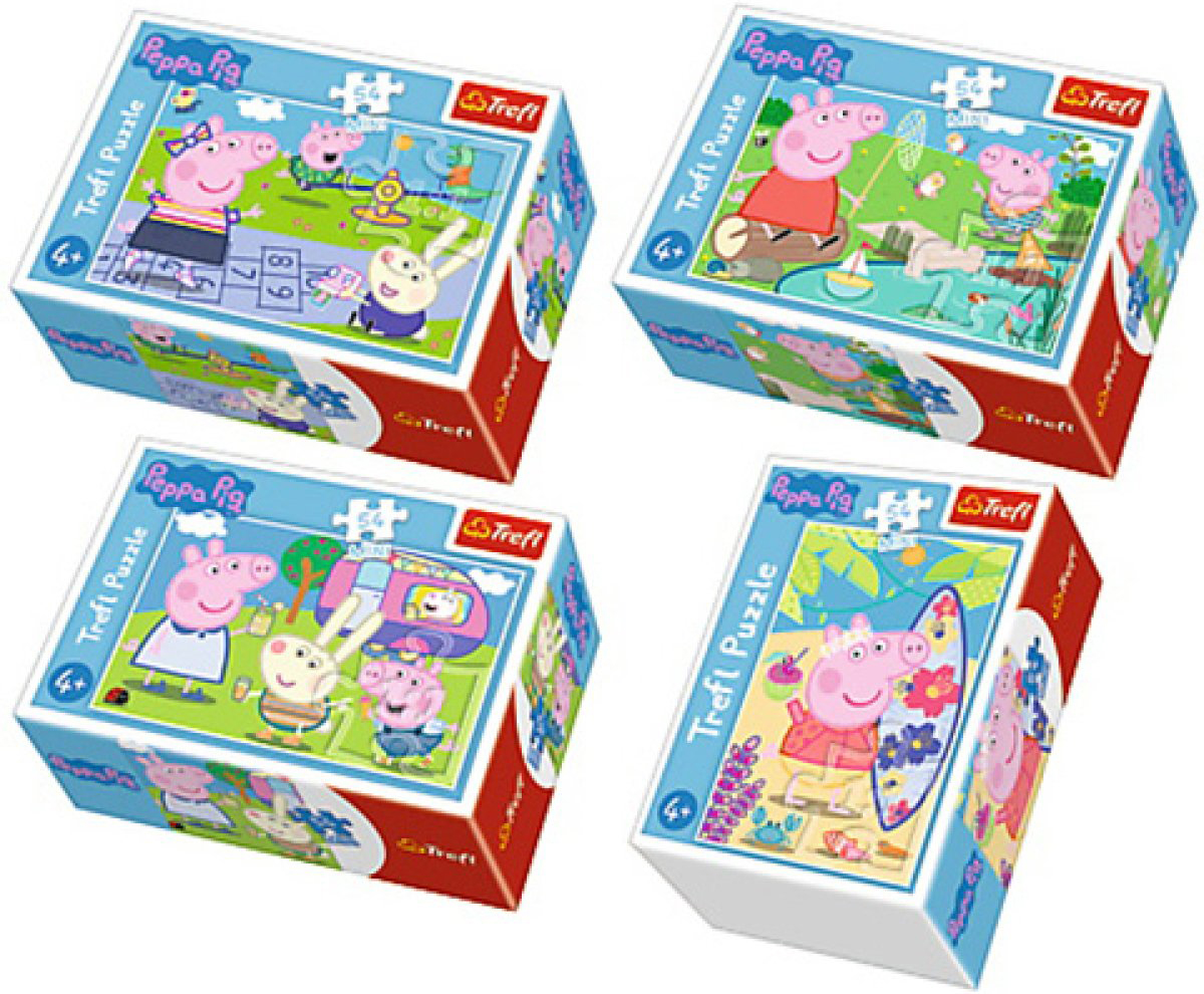 Mini puzzle Trefl din 54 de piese - Ziua fericita a purcelusei Pepa, sortiment