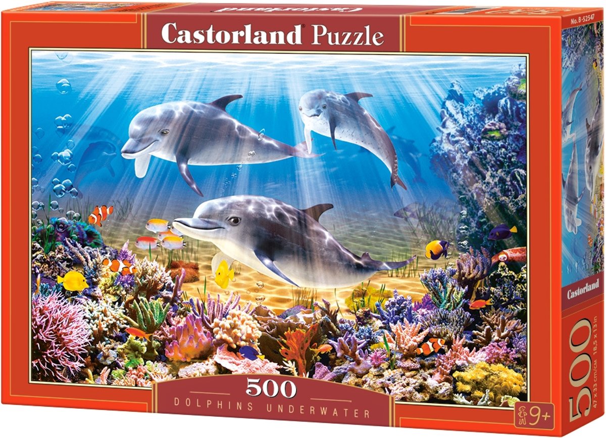 Puzzle Castorland din 500 de piese - Delfini in apa