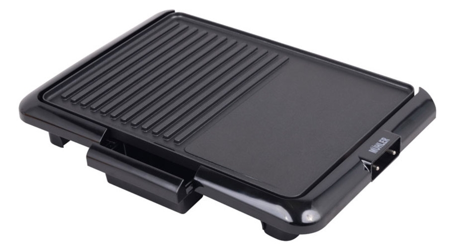 Grătar electric Muhler - MG-2536, 2000W, antiaderent, plat/nervat, negru