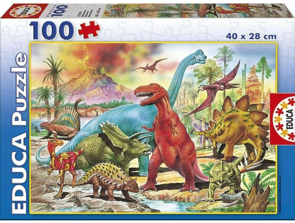 Puzzle Educa din 100 de piese - Dinosaurs