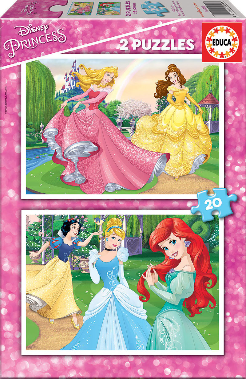 Puzzle Educa din 2 x 20 de piese - Disney Princess