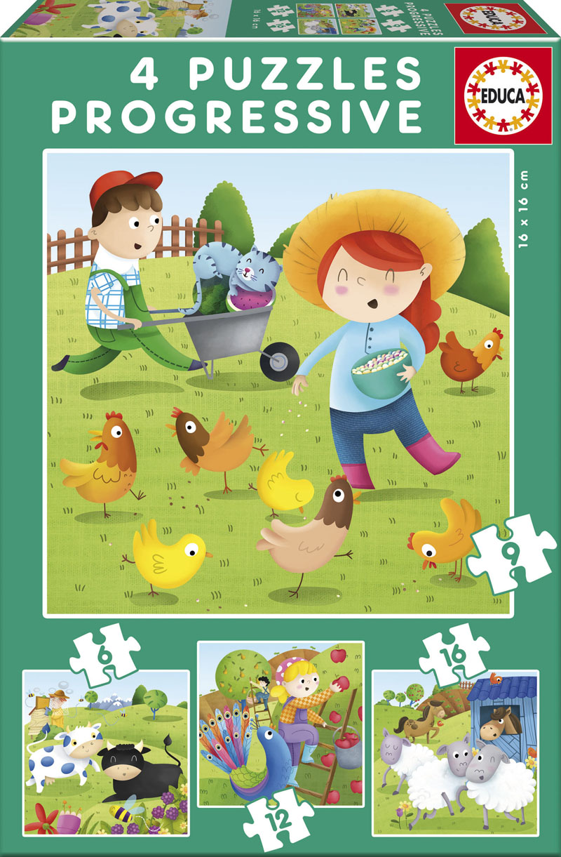 Puzzle Educa 4 in 1 - Farm Animals
