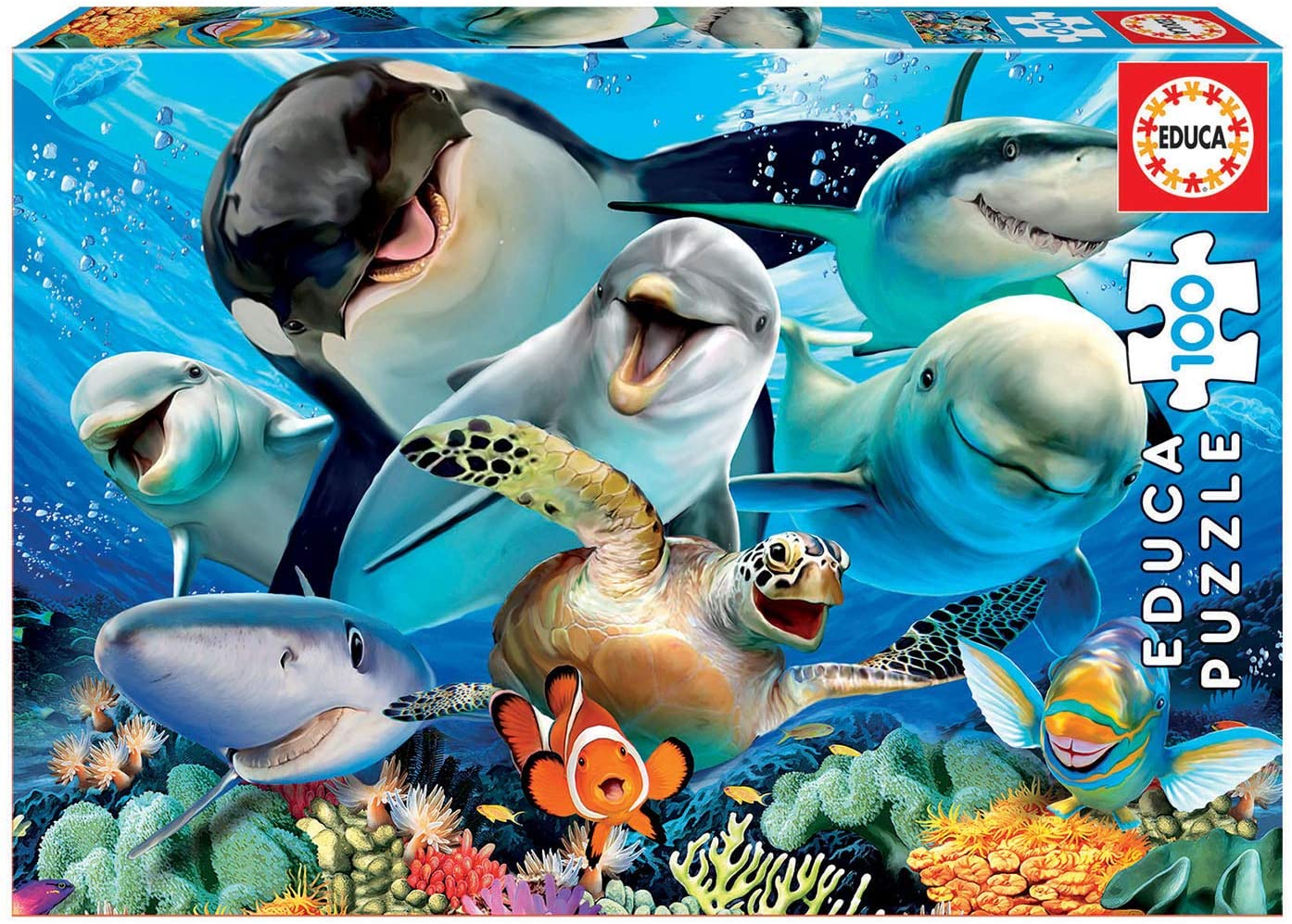 Puzzle Educa din 100 de piese - Sub apa