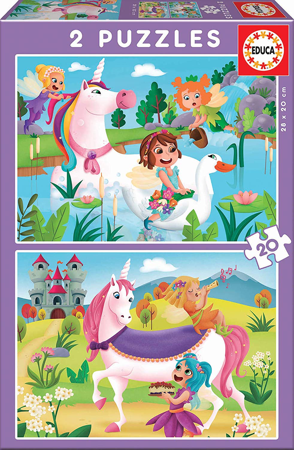 Puzzle Educa din 2 x 20 de piese - Unicorns