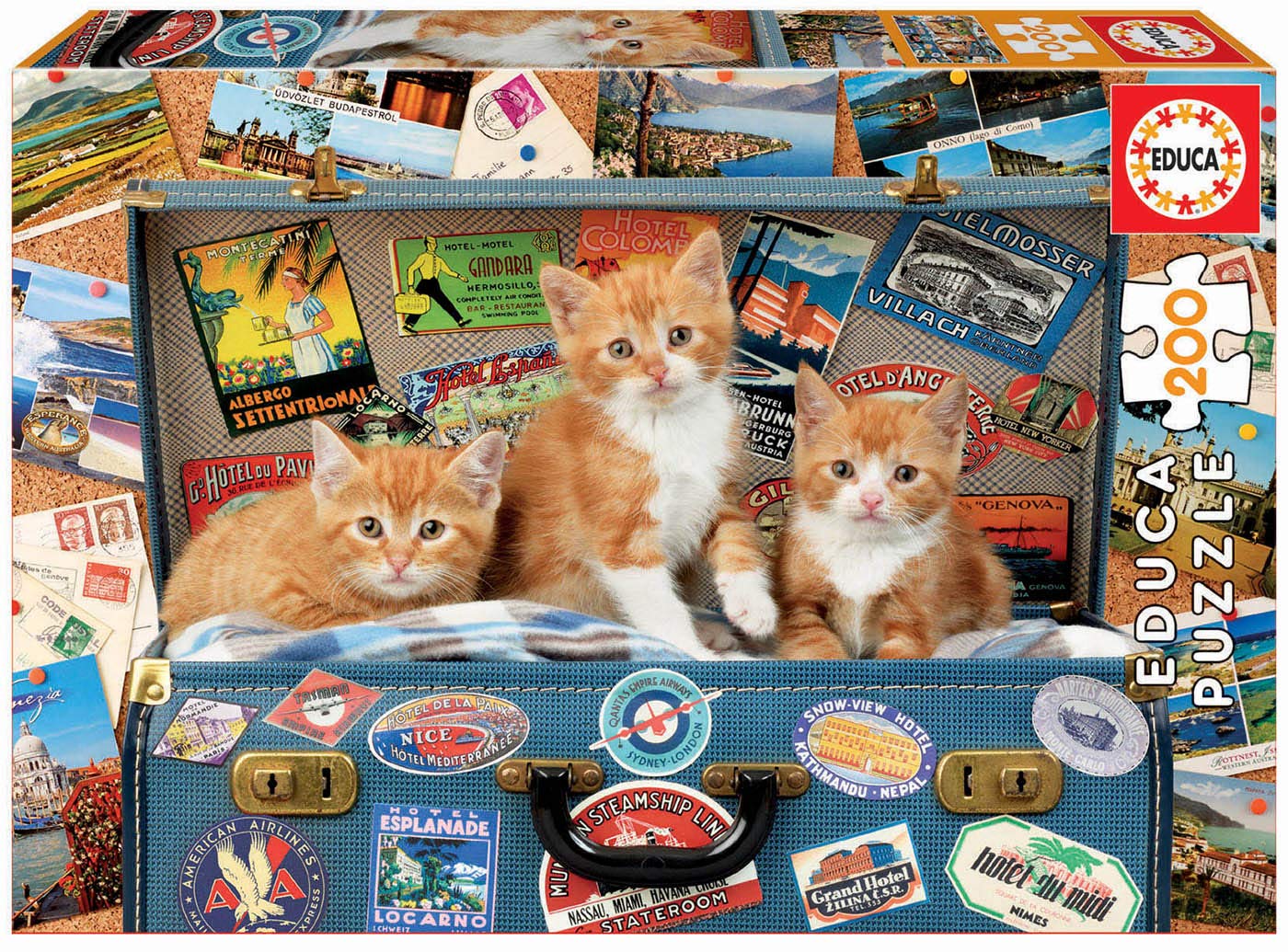 Puzzle Educa din 200 de piese - Travelling Kittens
