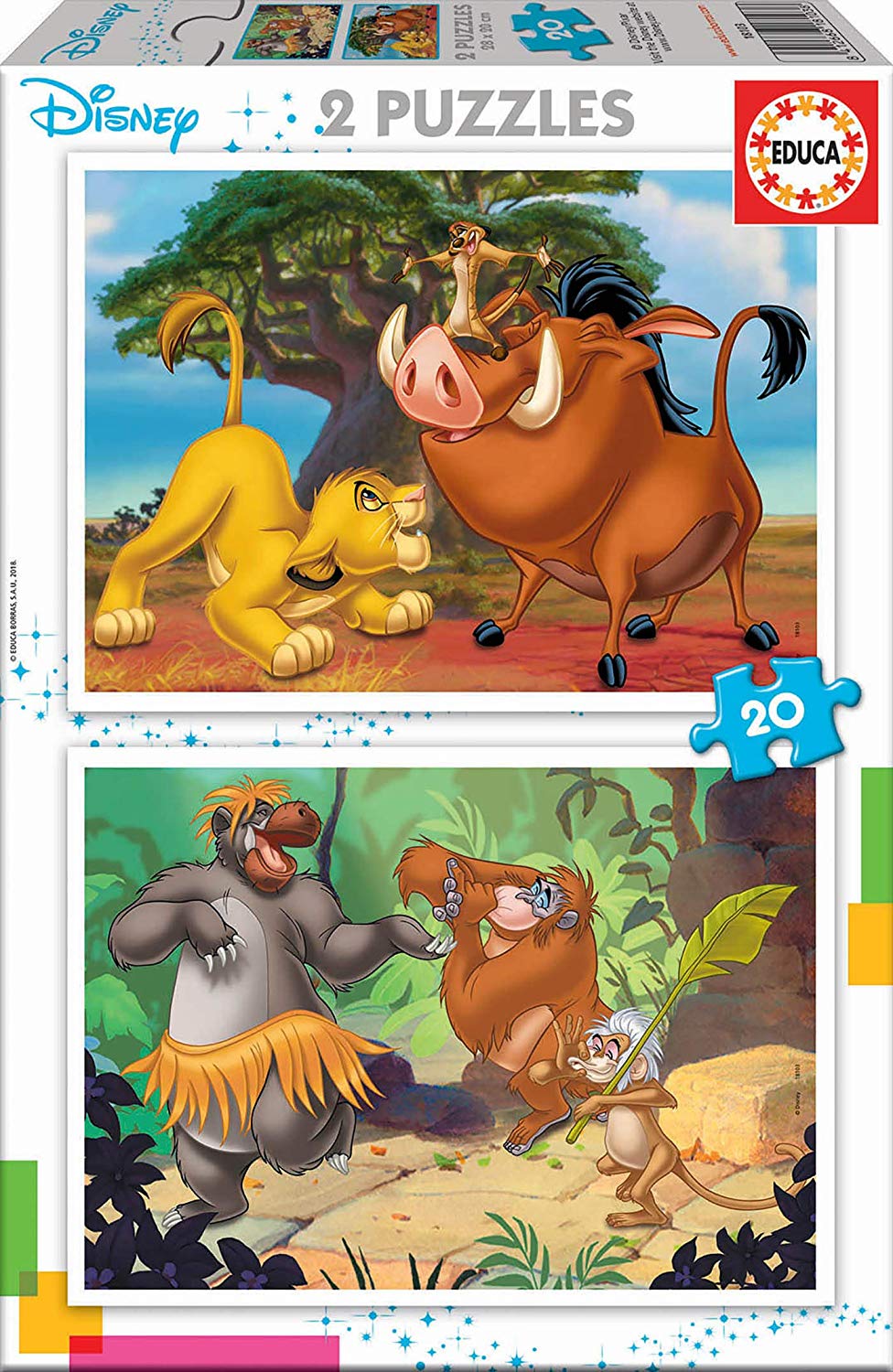 Puzzle Educa din 2 x 20 de piese - Disney Animals