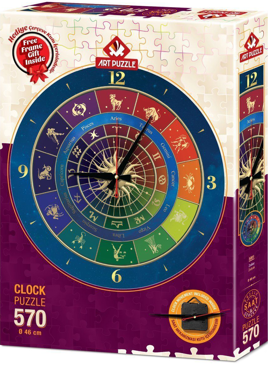 Puzzle-ceas Art Puzzle din 570 de piese - Clock Zodiac