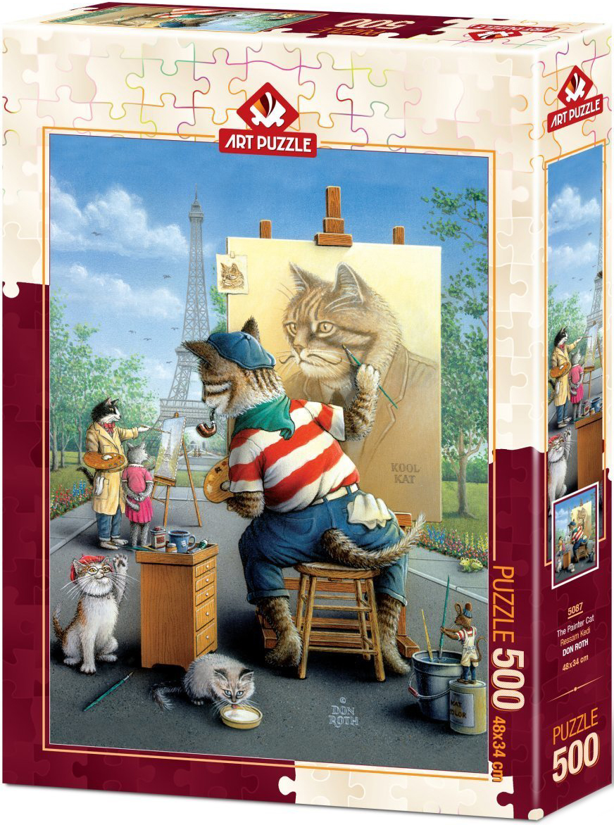 Puzzle Art Puzzle din 500 de piese - The Painter Cat, Don Roth